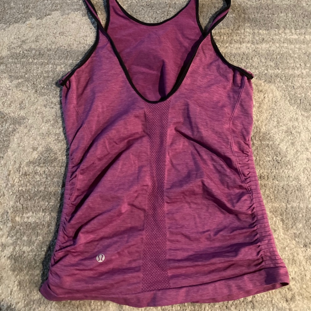 Lululemon Purple Stretch Tank Cinched Sides Size 6